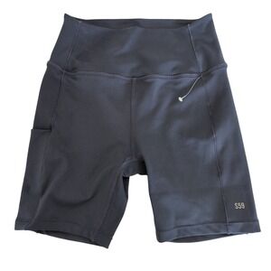 Splits59 Womens High Waist Biker Shorts Blue Side Pocket Medium S59 Workout EUC